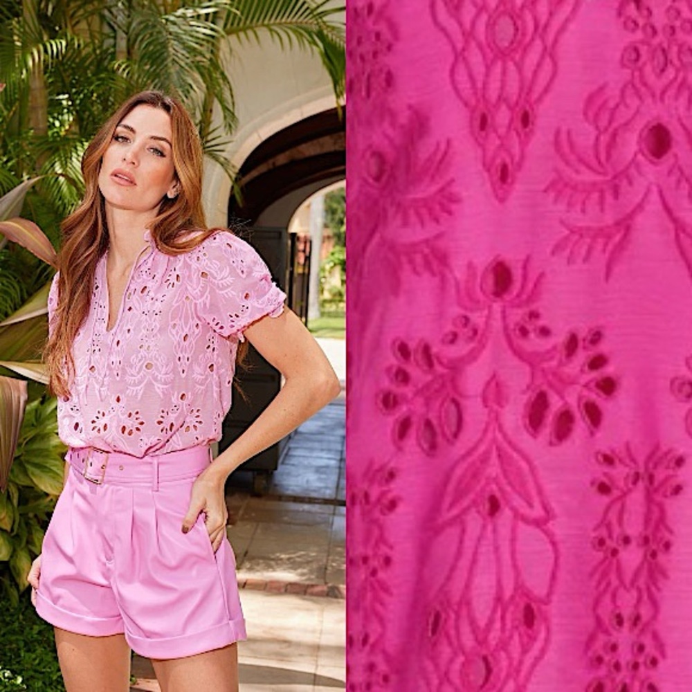 GENERATION LOVE Lara Eyelet Georgette Blouse